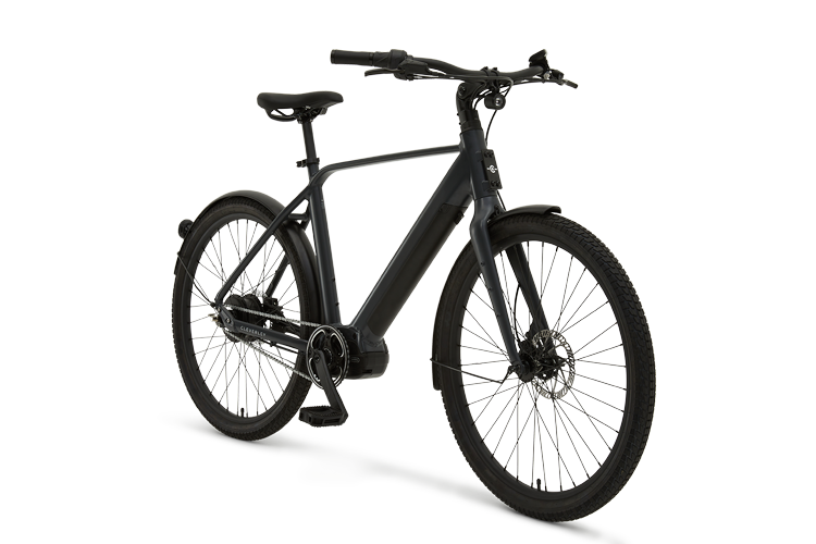 Cleverley Commuter C - Front Angle - Mid-drive mens ebike dark grey